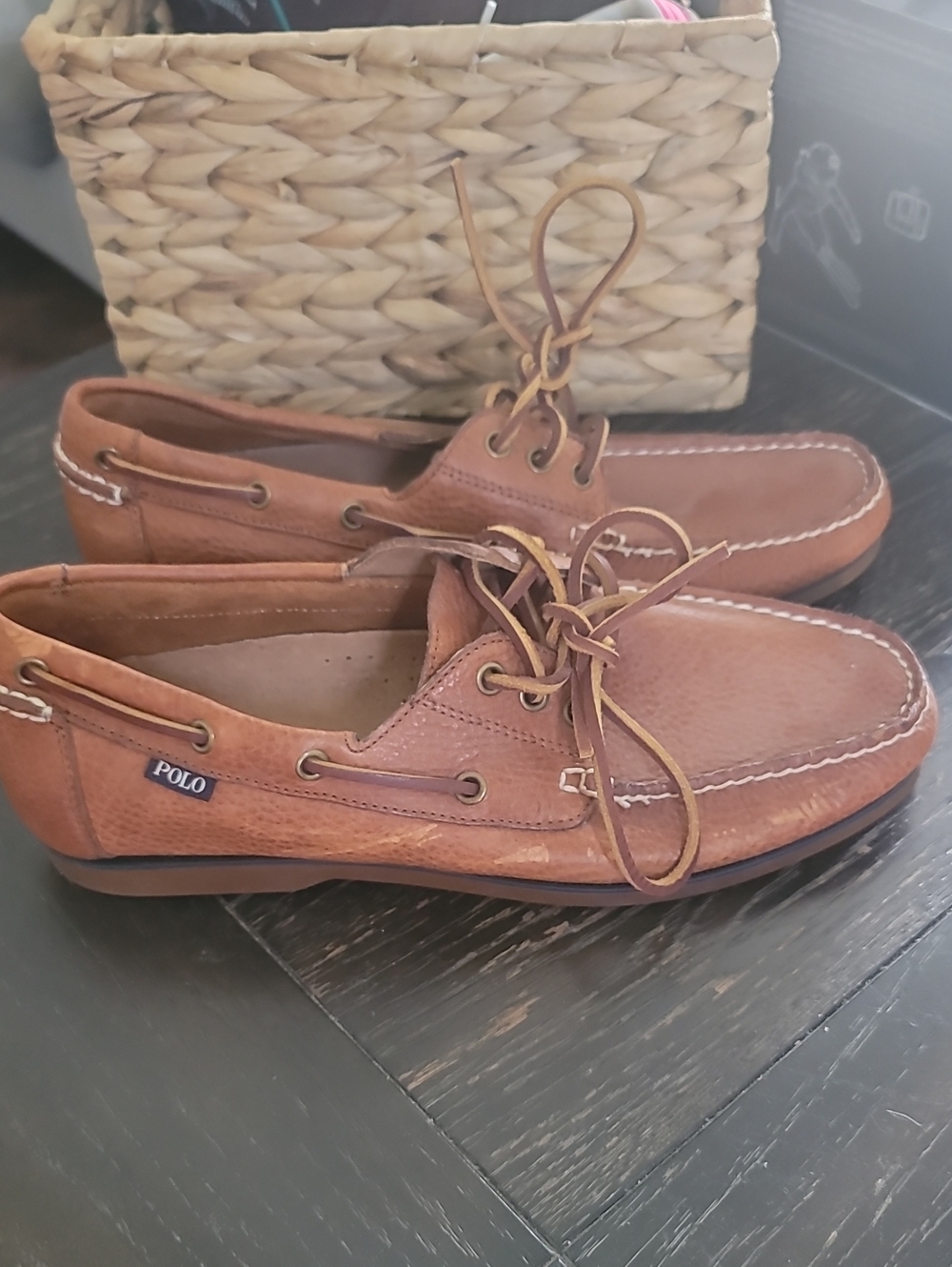 Polo by Ralph Lauren Tan Leather Boat Shoes